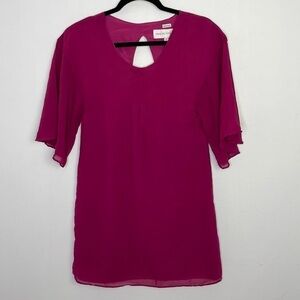 DRESS The Population Fushia Chiffon Mini Dress